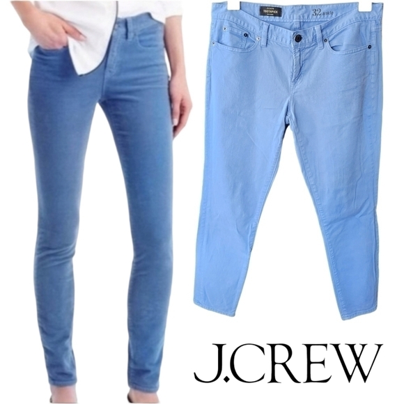 J. Crew Toothpick Ankle Light Blue Denim Jeans Size 32 - Picture 1 of 16